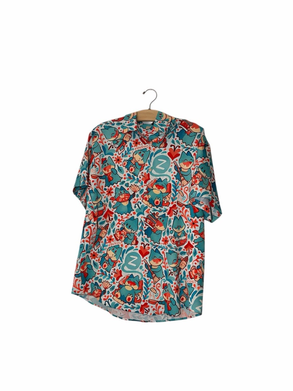 Star salts Munchlax Pokemon Men’s Hawaiian Button down Shirt Anime Sz XL Kawaii